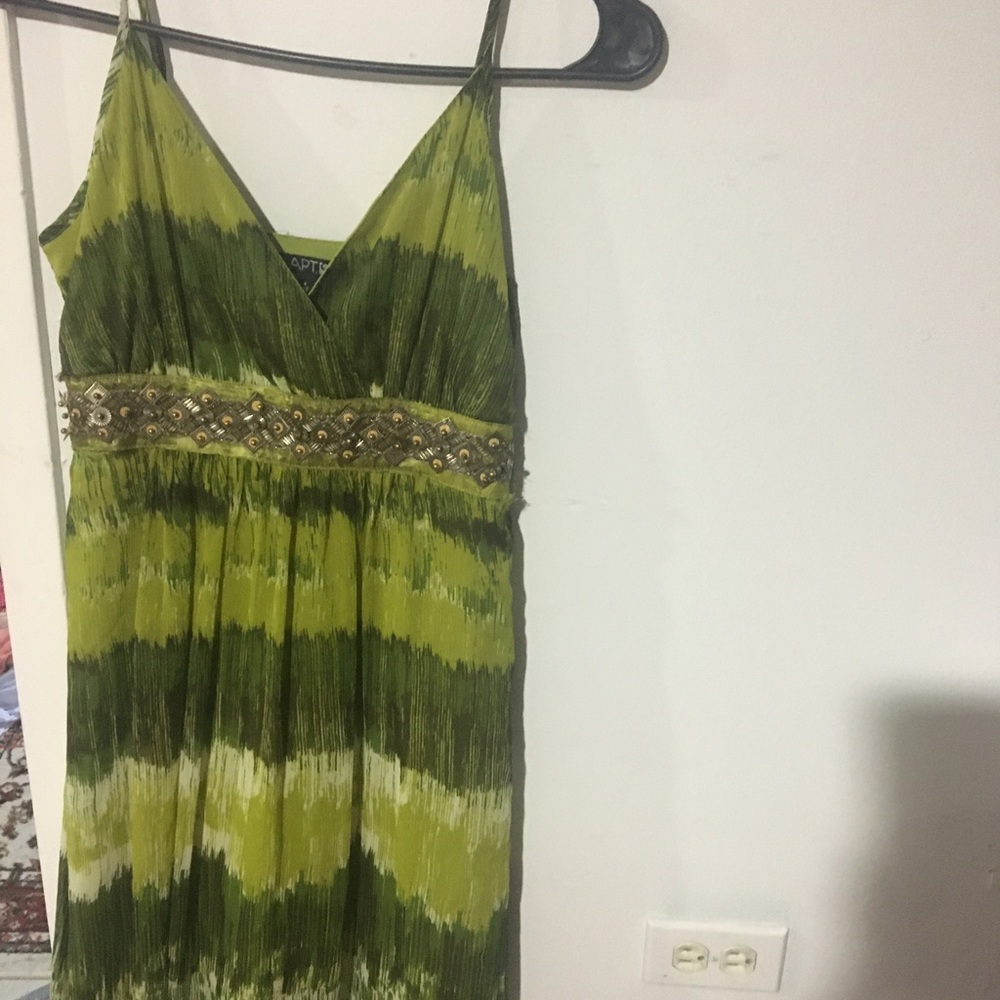 Green Tropical Maxi Dress